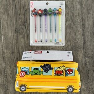 NWT Yoobi x Marvel Pencil Case and Pen Set